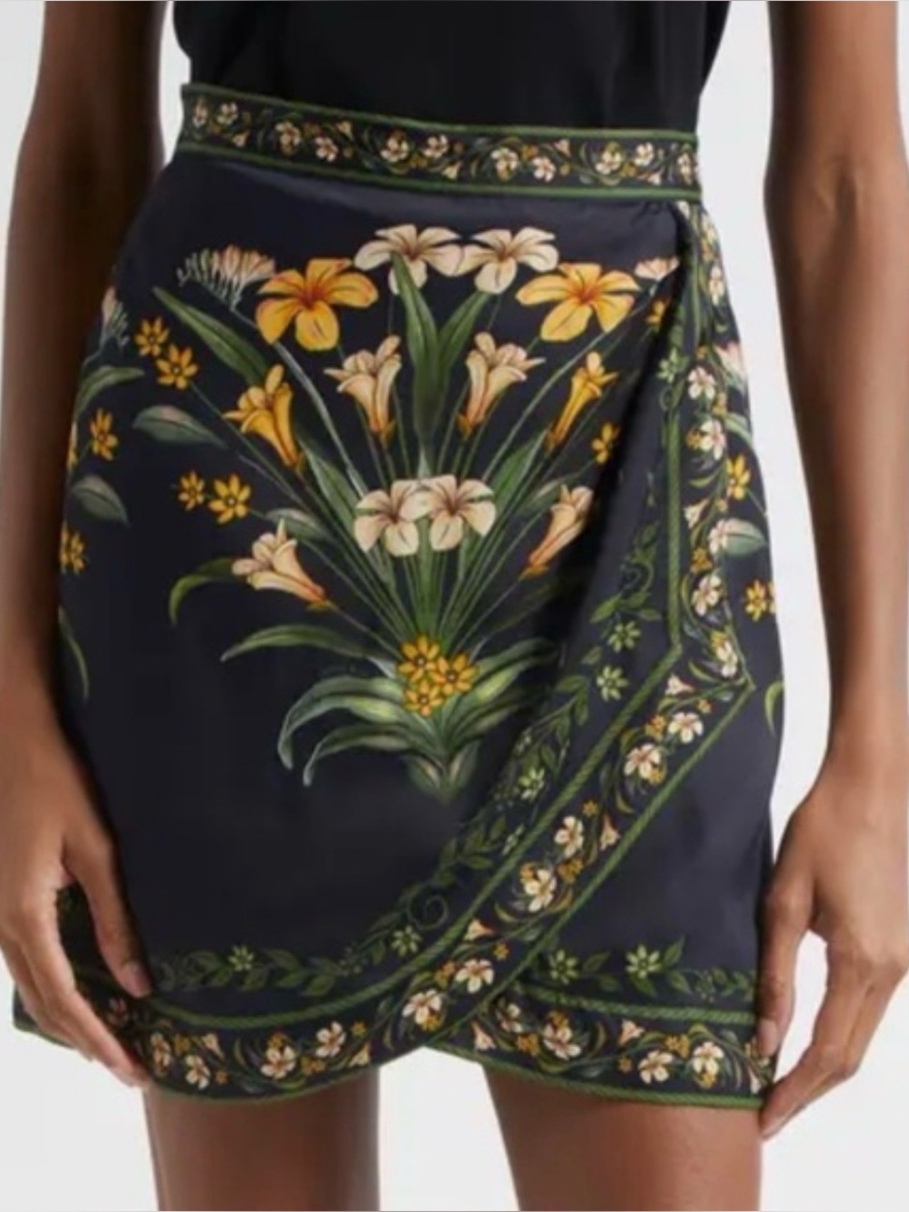 Farm Rio Flowers Arch wrap mini skirt
